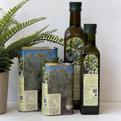 Olio extra vergine di oliva Enoteca Il Giuggiolo, bottiglie e latte